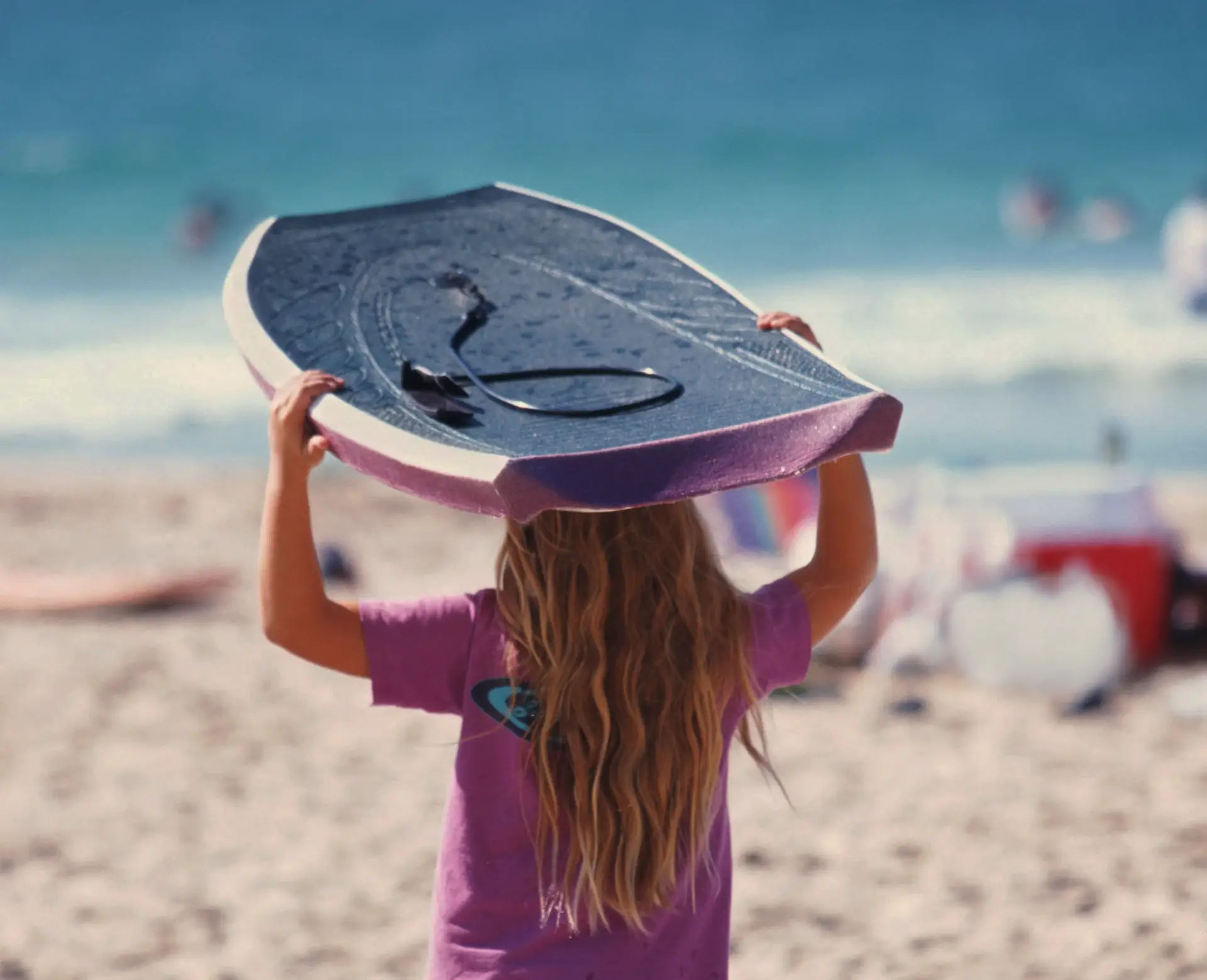 A girl with bodyboard